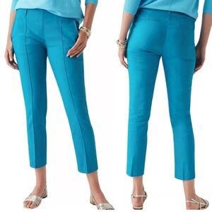 J Jill NEW Linen Stretch Womens Large Mediterranean Cropped Pant Coastal Grandma
